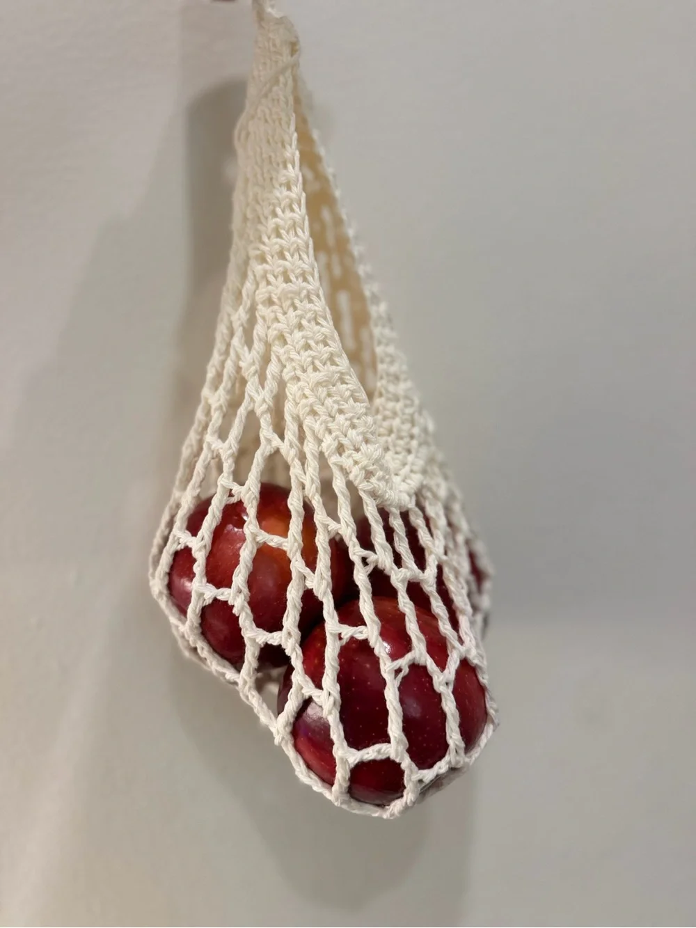 Handmade Crocheted Cotton Market Bag | Reusable Fruit & Produce Net